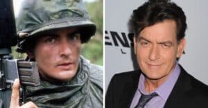 Charlie Sheen then and now