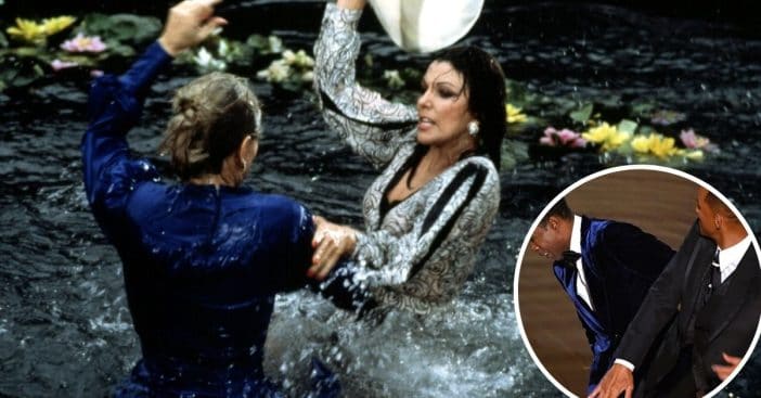 Joan Collins compares Dynasty slap to Oscars slap