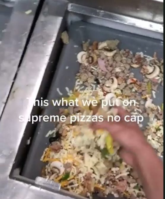 Domino's Pizza scrap toppings