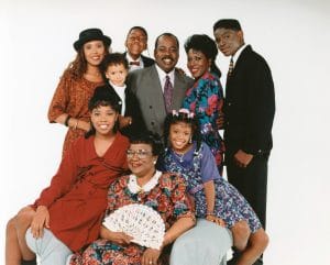 FAMILY MATTERS, (top row, from left): Telma Hopkins, Bryton James, Jaleel White, Reginald VelJohnson, Jo Marie Payton, Darius McCrary, (bottom): Kellie Williams, Rosetta LeNoire, Jaimee Foxworth