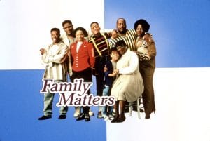 FAMILY MATTERS, Shawn Harrison, Darius McCrary, Kellie Shanygne Williams, Jaleel White, Reginald VelJohnson, Bryton McClure, Rosetta LeNoire, JoMarie Payton