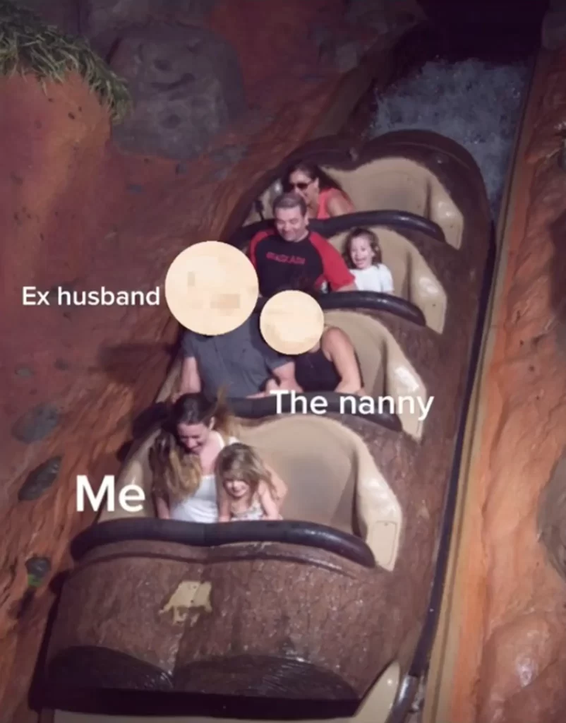 woman catches husband cheating with nanny from disney ride photo
