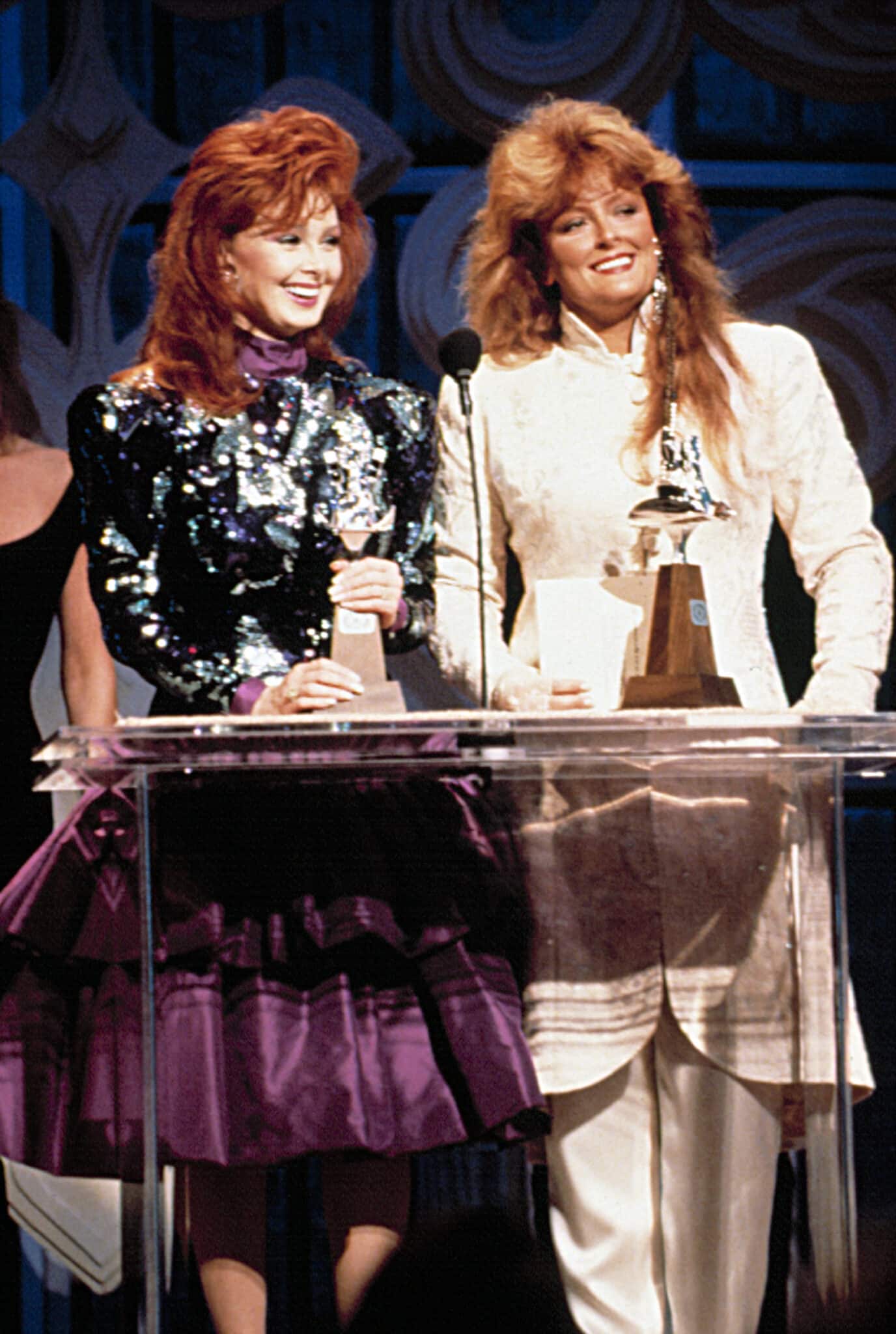 THE JUDDS, winning a Country Music Award