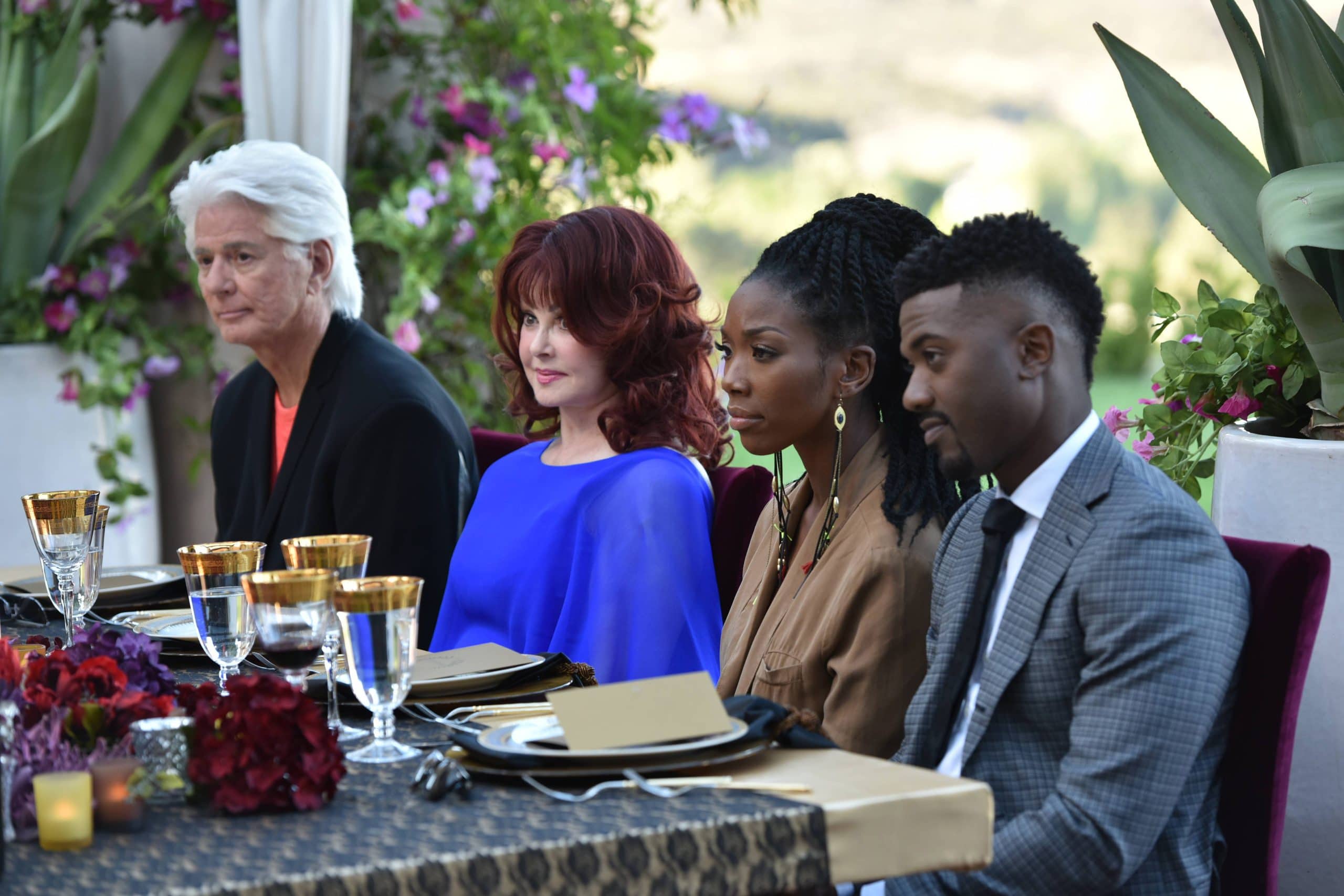 MY KITCHEN RULES, (from left): Larry Strickland, Naomi Judd, Brandy (aka Brandy Norwood), Ray J