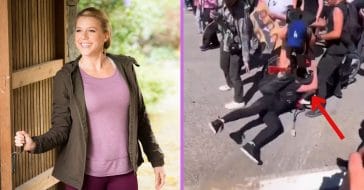A video shows Jodie Sweetin falling to the ground