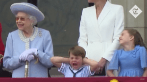 Prince Louis provided a stark contrast to the serious emotions of the platinum jubilee