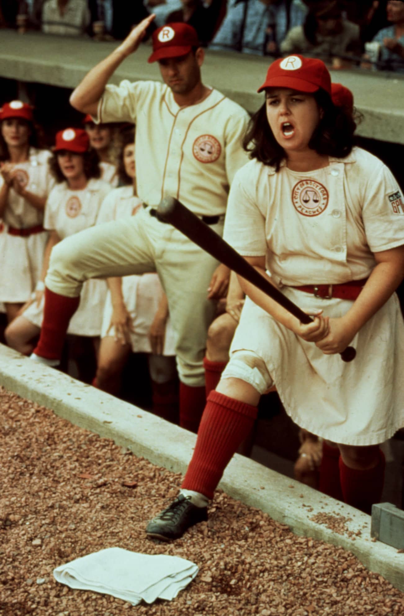 A LEAGUE OF THEIR OWN, Rosie O'Donnell, Tom Hanks, 1992