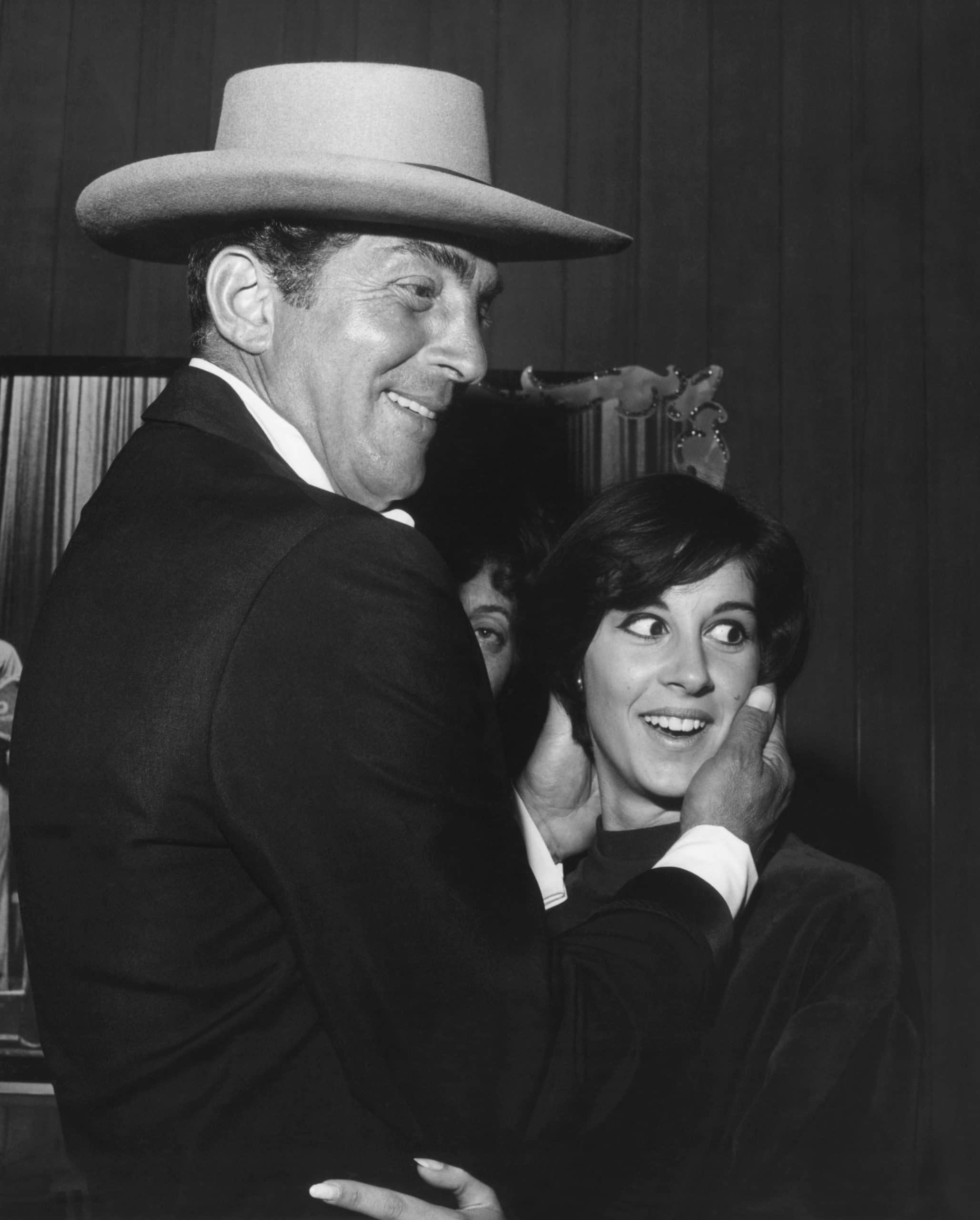 From left: Dean Martin and daughter Deana Martin backstage at the Santa Monica Civic Auditorium, late 1960s