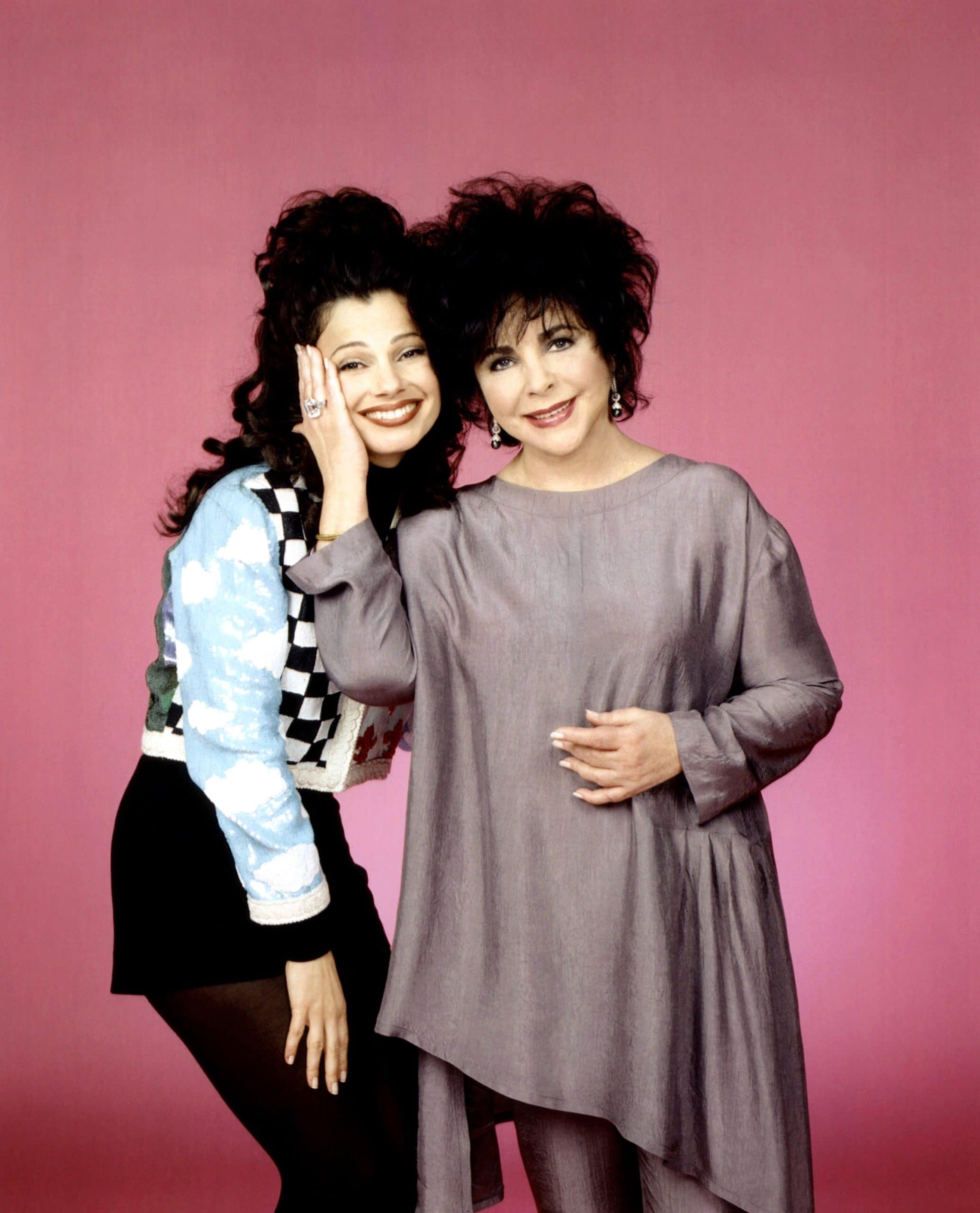 THE NANNY, from left, Fran Drescher, Elizabeth Taylor, 'Where's the Pearls?,' 