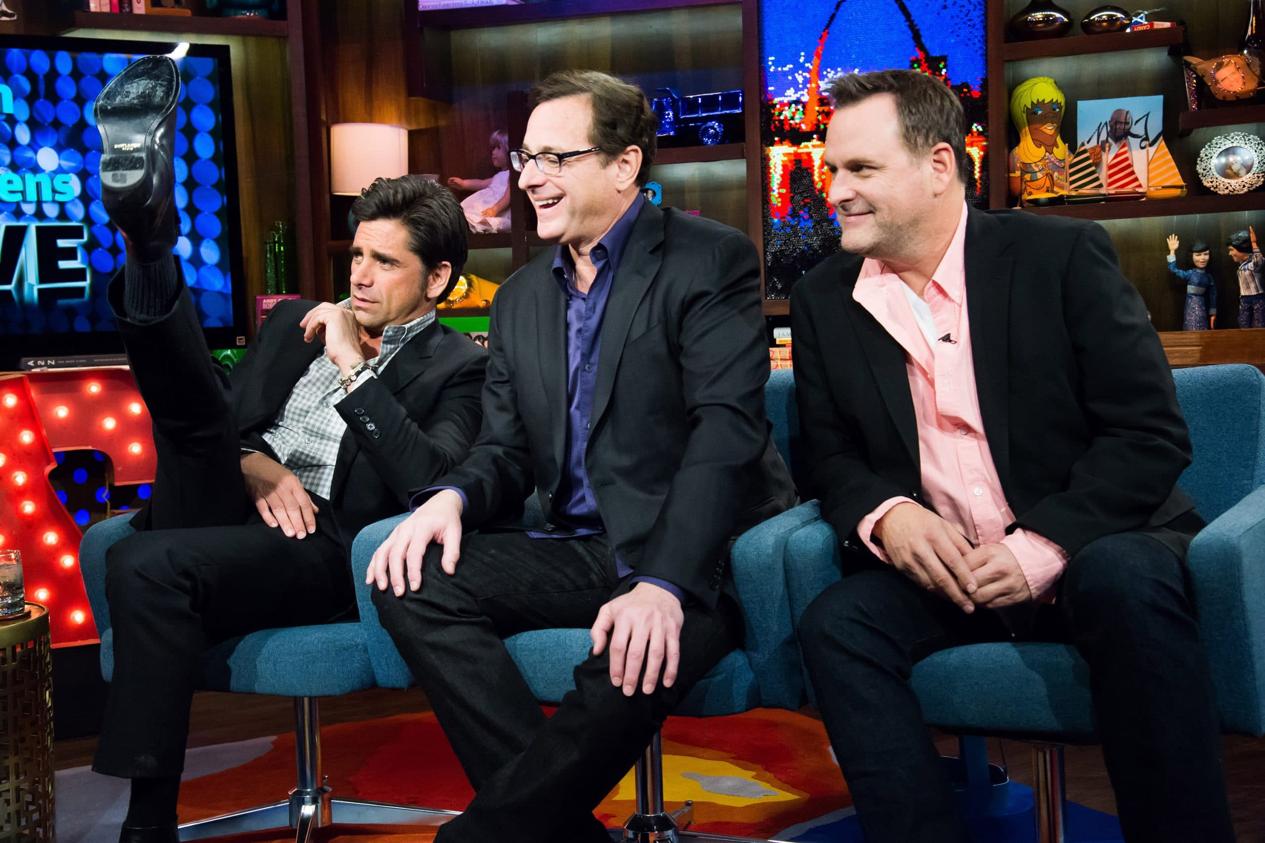 WATCH WHAT HAPPENS LIVE, l-r: John Stamos, Bob Saget, Dave Coulier