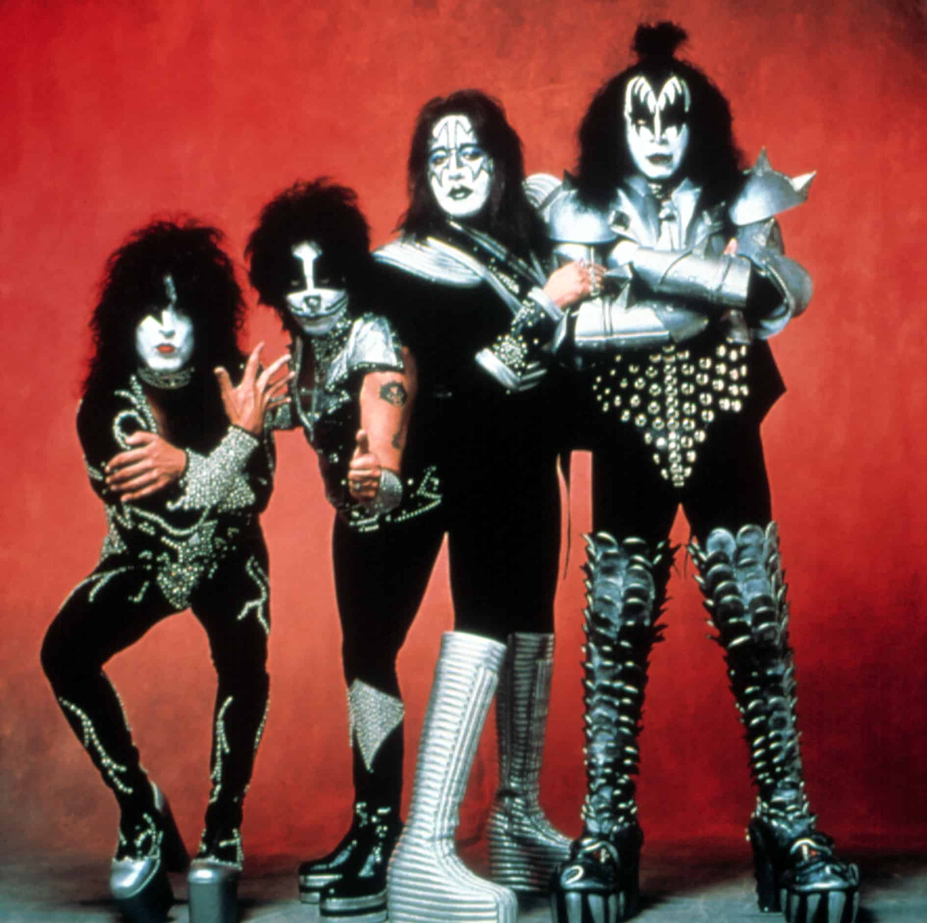 KISS, Paul Stanley, Peter Criss, Ace Frehley, Gene Simmons, 1998, photo by Glenn LeFerman