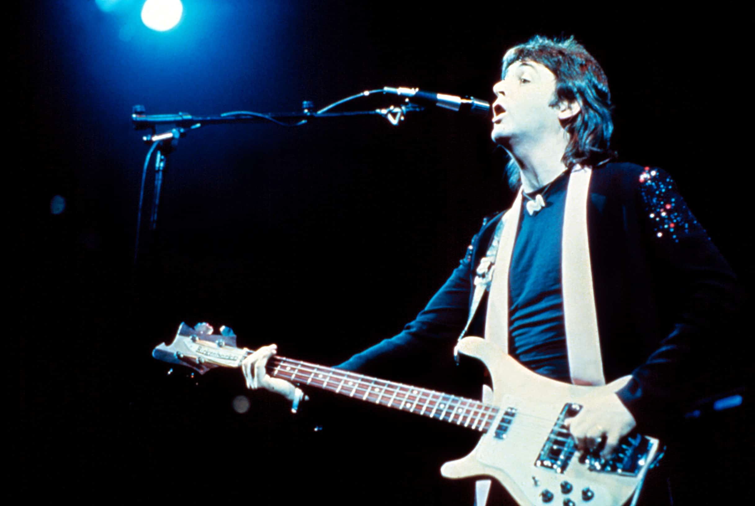 Paul McCartney performing on 1976 Wings Tour of the U.S. 