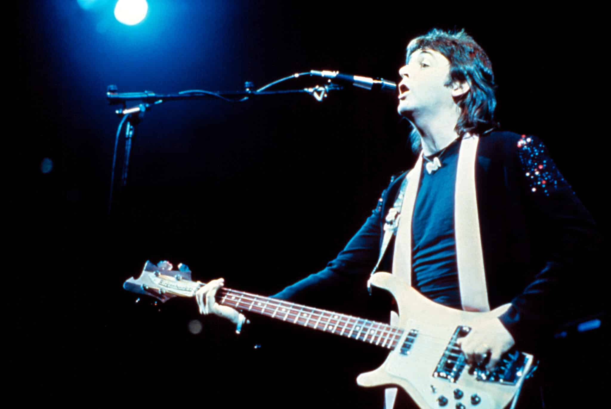 Paul McCartney performing on 1976 Wings Tour of the U.S.