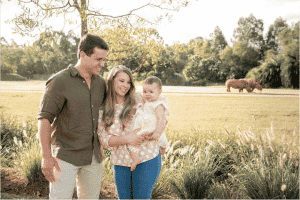 Chandler, Bindi, and baby Grace