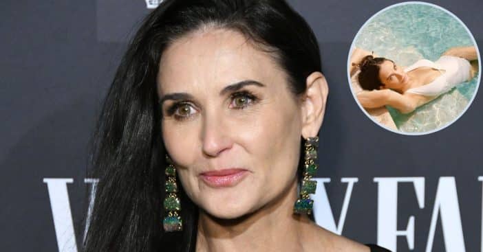 Demi Moore Turns Heads In Plunging White Swimsuit