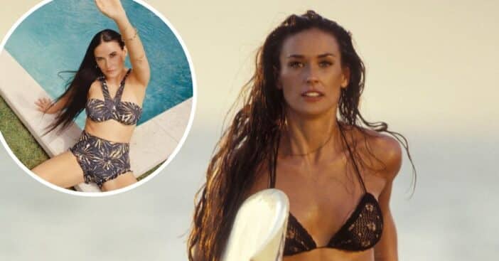 Demi Moore promotes new swimwear