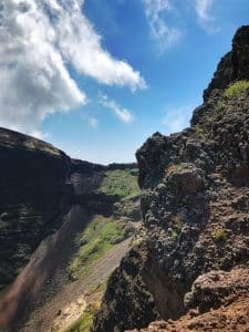 If the tourist had slid any further, he risked an even greater fall