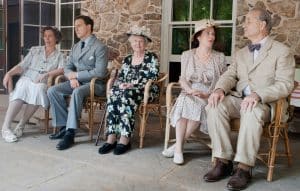 HYDE PARK ON HUDSON, from left: Olivia Williams, as Eleanor Roosevelt, Samuel West, as King George VI, Elizabeth Wilson, Olivia Colman, as Queen Elizabeth, Bill Murray, as Franklin D. Roosevelt