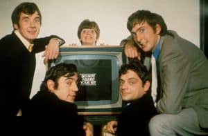 DO NOT ADJUST YOUR SET, from left: Michael Palin, Terry Jones, Denis Coffey, David Jason, Eric Idle