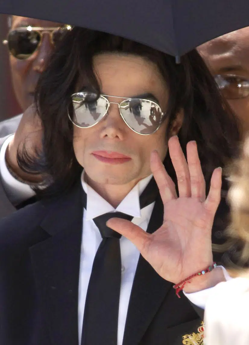 Michael Jackson at court appearance for Michael Jackson trial for child molestation
