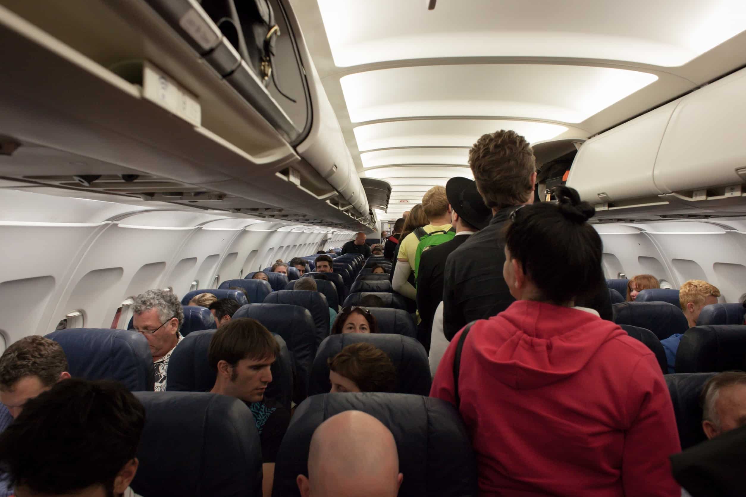 people boarding an airplane