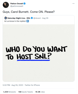 Patton Oswalt proposed Carol Burnett as the next SNL host