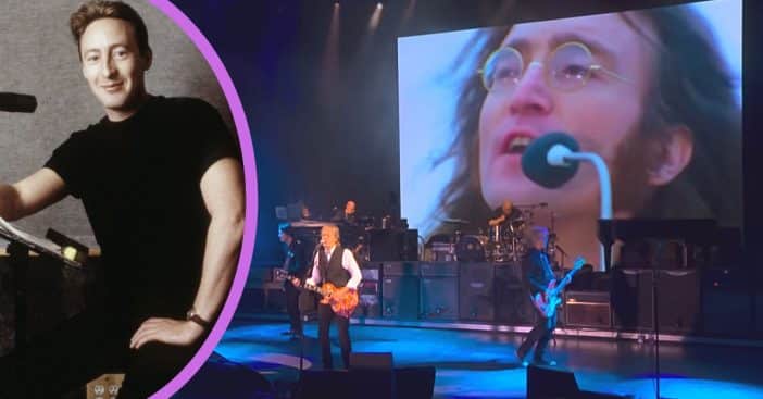 Paul McCartney sang a duet with John Lennon, prompting a reaction from Lennon's son Julian