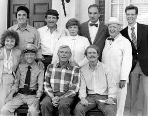 RETURN TO MAYBERRY, front from left: Betty Lynn, Don Knotts, Andy Griffith, Ron Howard, rear from left: Jim Nabors, George Lindsey, Aneta Corsaut, Jack Dodson, Hal Smith, Richard Lineback