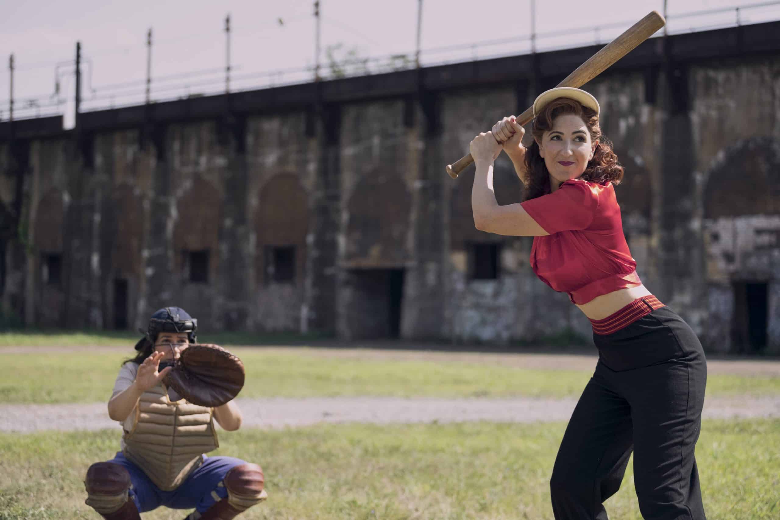 A LEAGUE OF THEIR OWN, from left: Abbi Jacobson, D'Arcy Carden