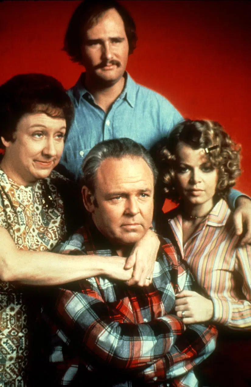 ALL IN THE FAMILY, Jean Stapleton, Rob Reiner, Carroll O'Connor, Sally Struthers, 1971-1992