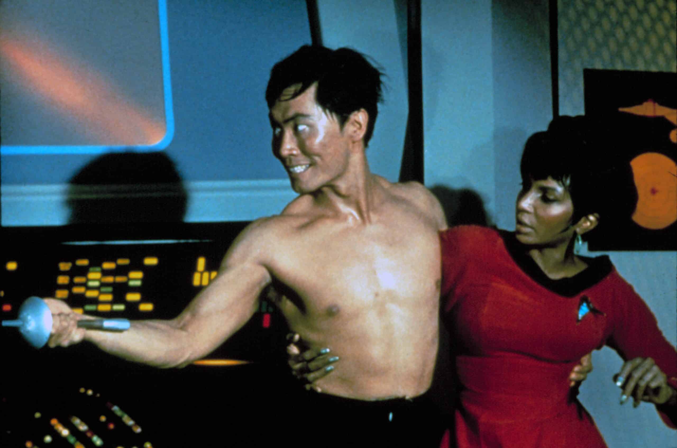 STAR TREK, 1966-69, George Takei, Nichelle Nichols, in Ep#7: "The Naked Time,"