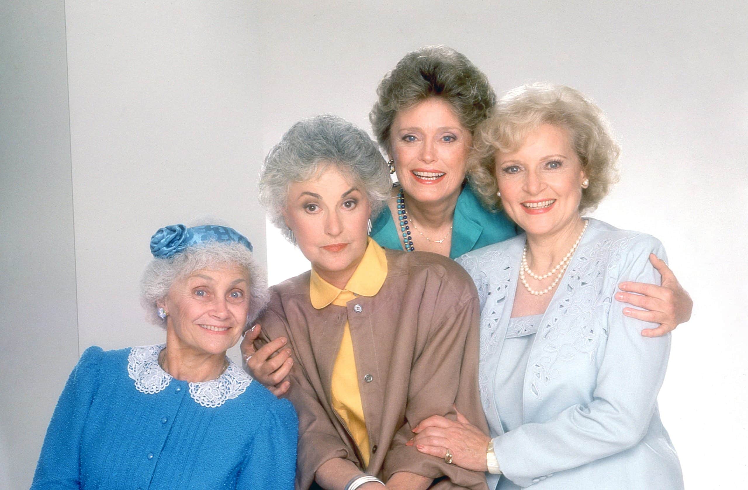 THE GOLDEN GIRLS, from left: Estelle Getty, Bea Arthur, Rue McClanahan, Betty White