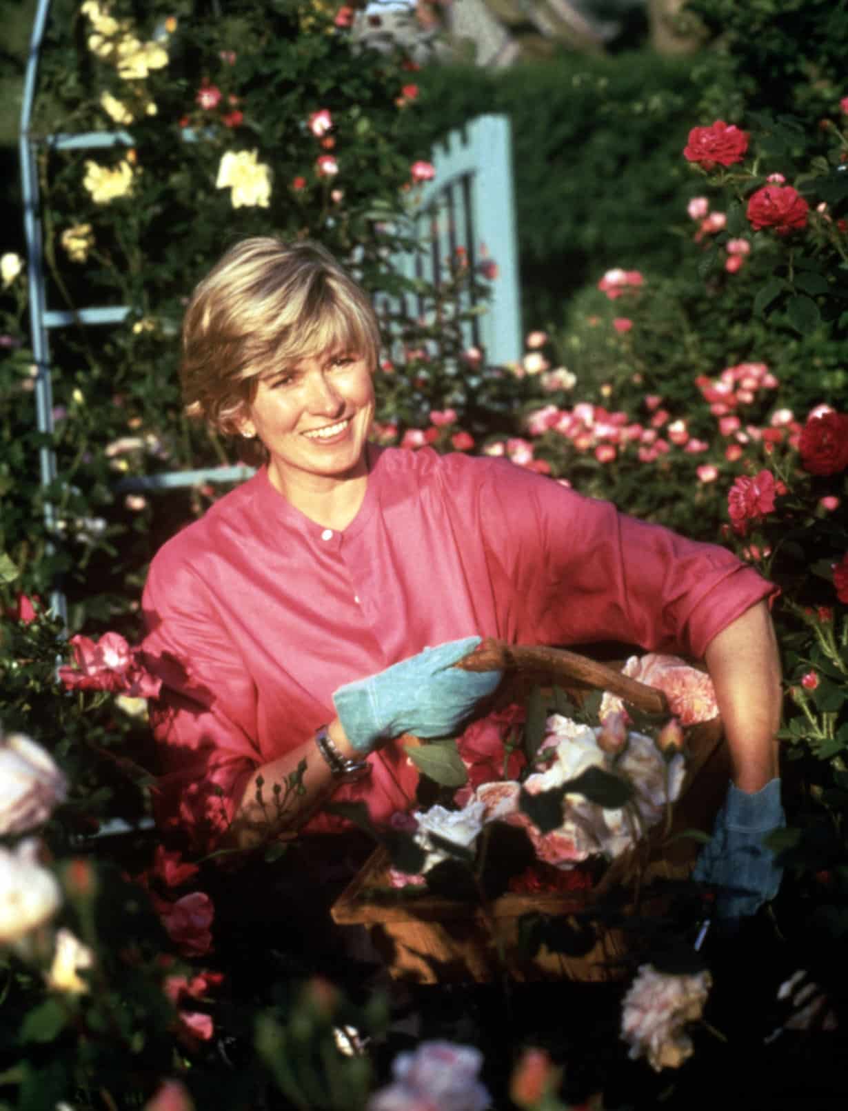 Martha Stewart in garden, MARTHA STEWART LIVING, 1991