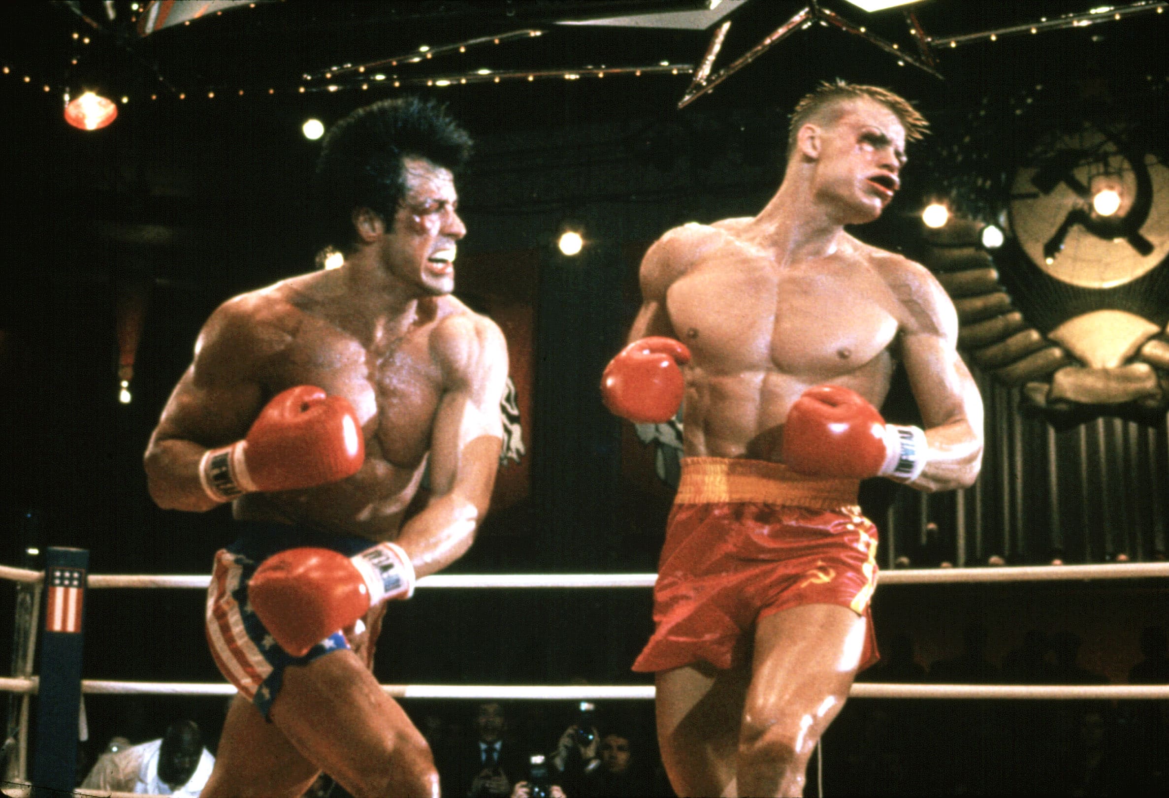 ROCKY IV, Sylvester Stallone, Dolph Lundgren, 1985