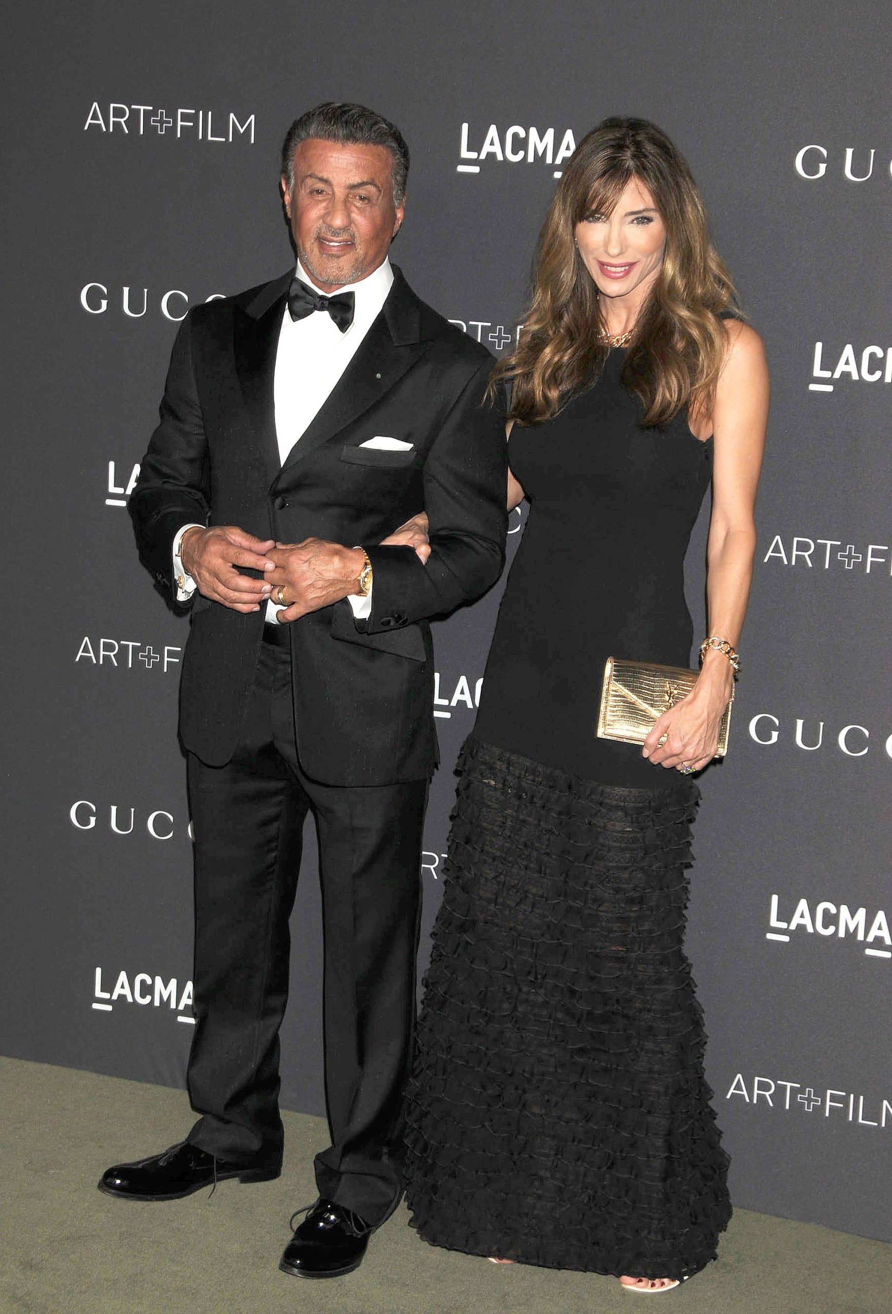 Actor Sylvester Stallone (L) and model Jennifer Flavin