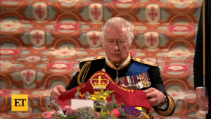 King Charles III at the funeral of Queen Elizabeth II