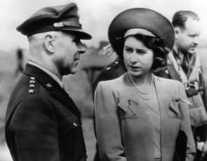 World War II. US Air Force General James Doolittle and future Queen of England Princess Elizabeth