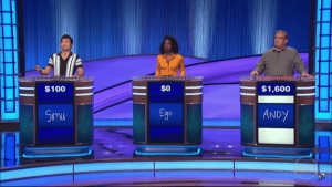 Simu Liu, Ego Nwodim, and Andy Richter competed in this latest version of Celebrity Jeopardy!