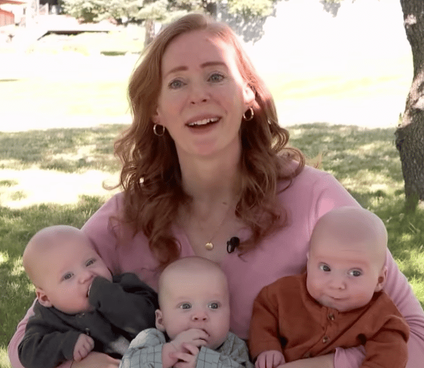 Audrey Tiberius and her identical triplet sons