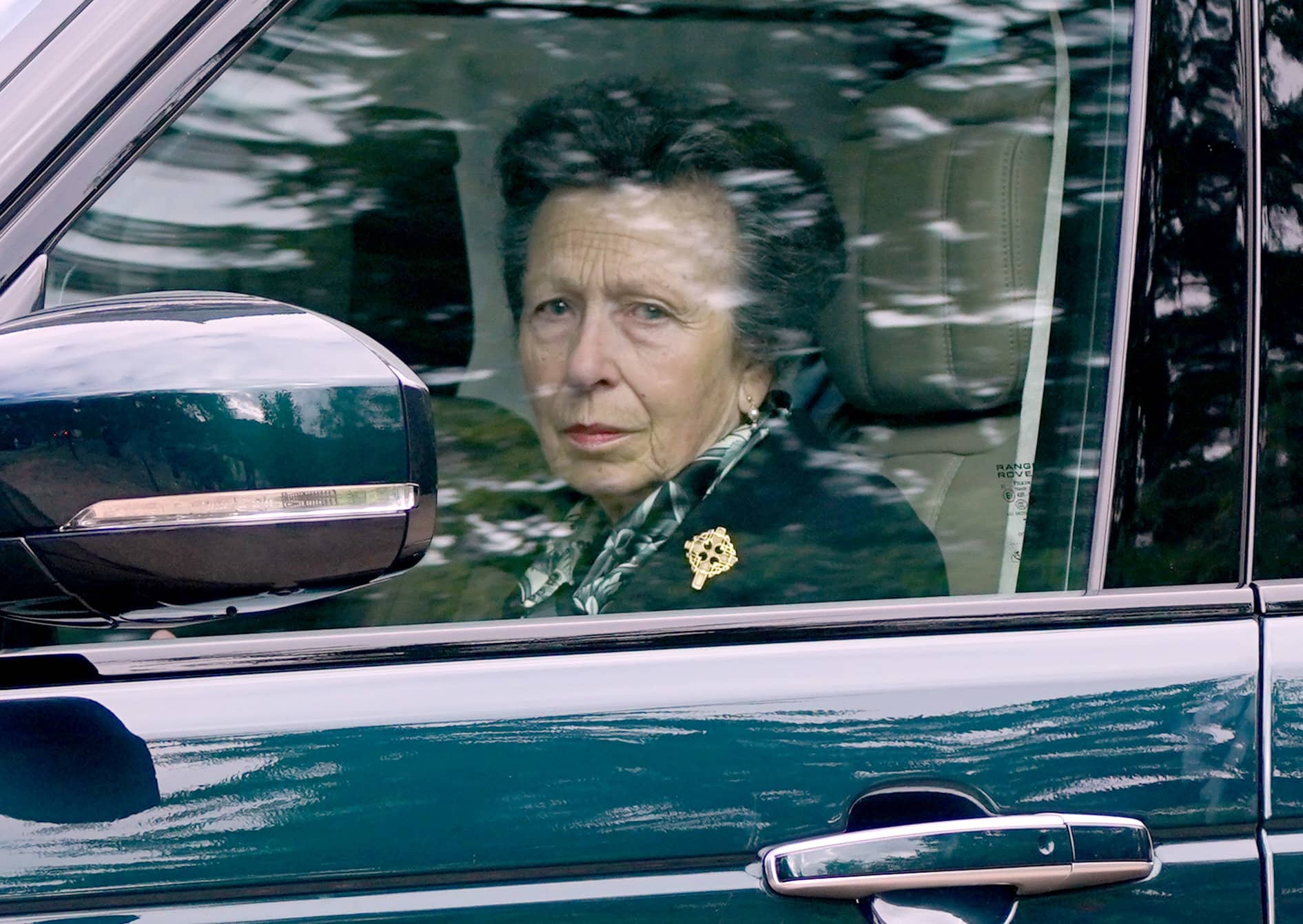 Princess Anne at a memorial service at Crathie Kirk Church, Balmoral in Scotland