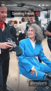 Andie MacDowell shared a candid video of her Paris Fashion week preparations