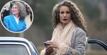 Andie MacDowell shows off her natural color for all to see