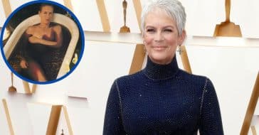 Jamie Lee Curtis shares a photo of her laying nude in a tub