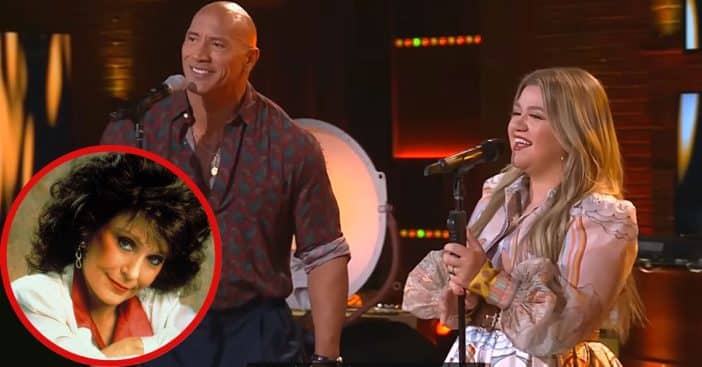 Kelly Clarkson and Dwayne Johnson belt out song Loretta Lynn music