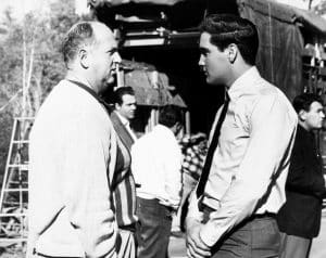 KID GALAHAD, Elvis Presley, right, with manager 'Colonel' Tom Parker