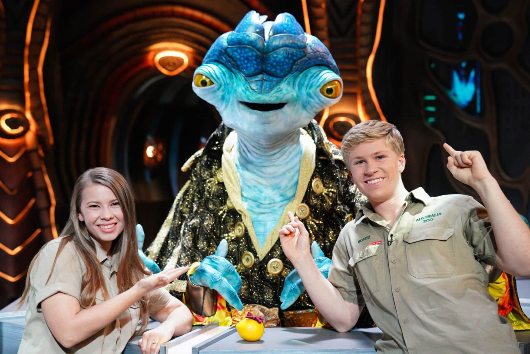 EARTH TO NED, from left: Bindi Irwin, Ned, Robert Irwin