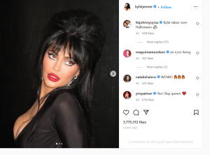 Kylie Jenner channels the mistress of darkness