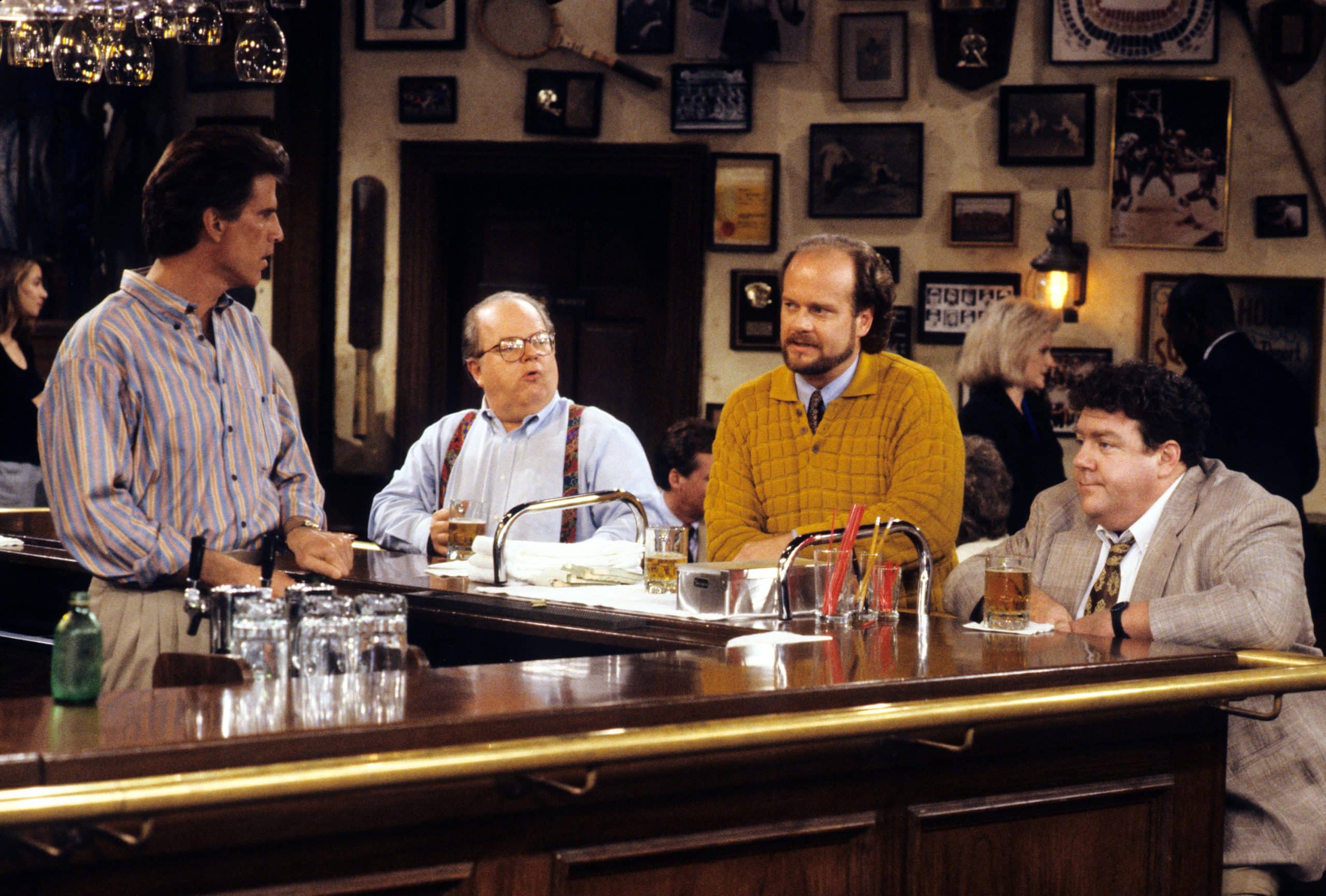 CHEERS, Ted Danson, Paul Wilson, Kelsey Grammer, George Wendt, (1983-1987), 1982-1993