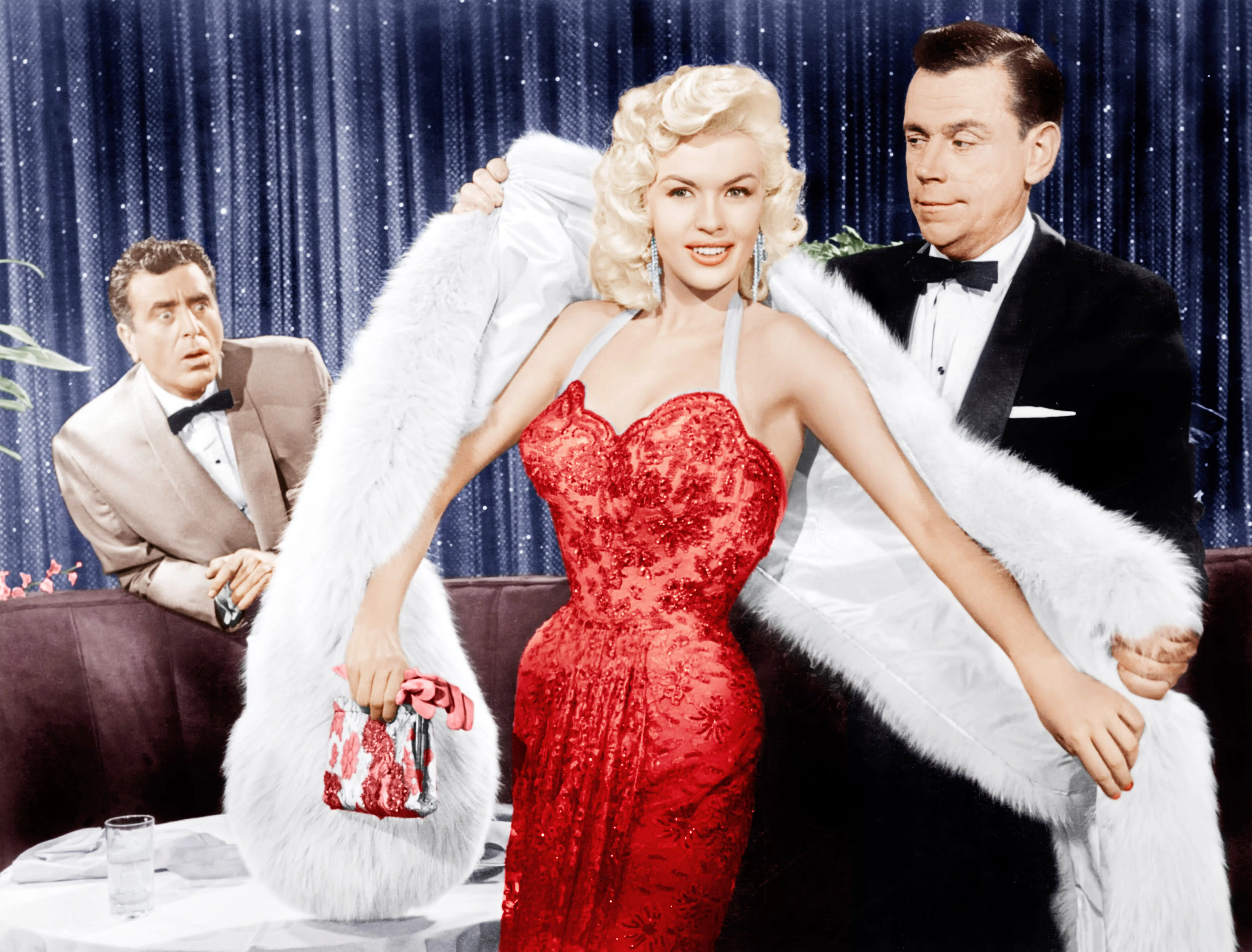 THE GIRL CAN'T HELP IT, from center: Jayne Mansfield, Tom Ewell, 1956
