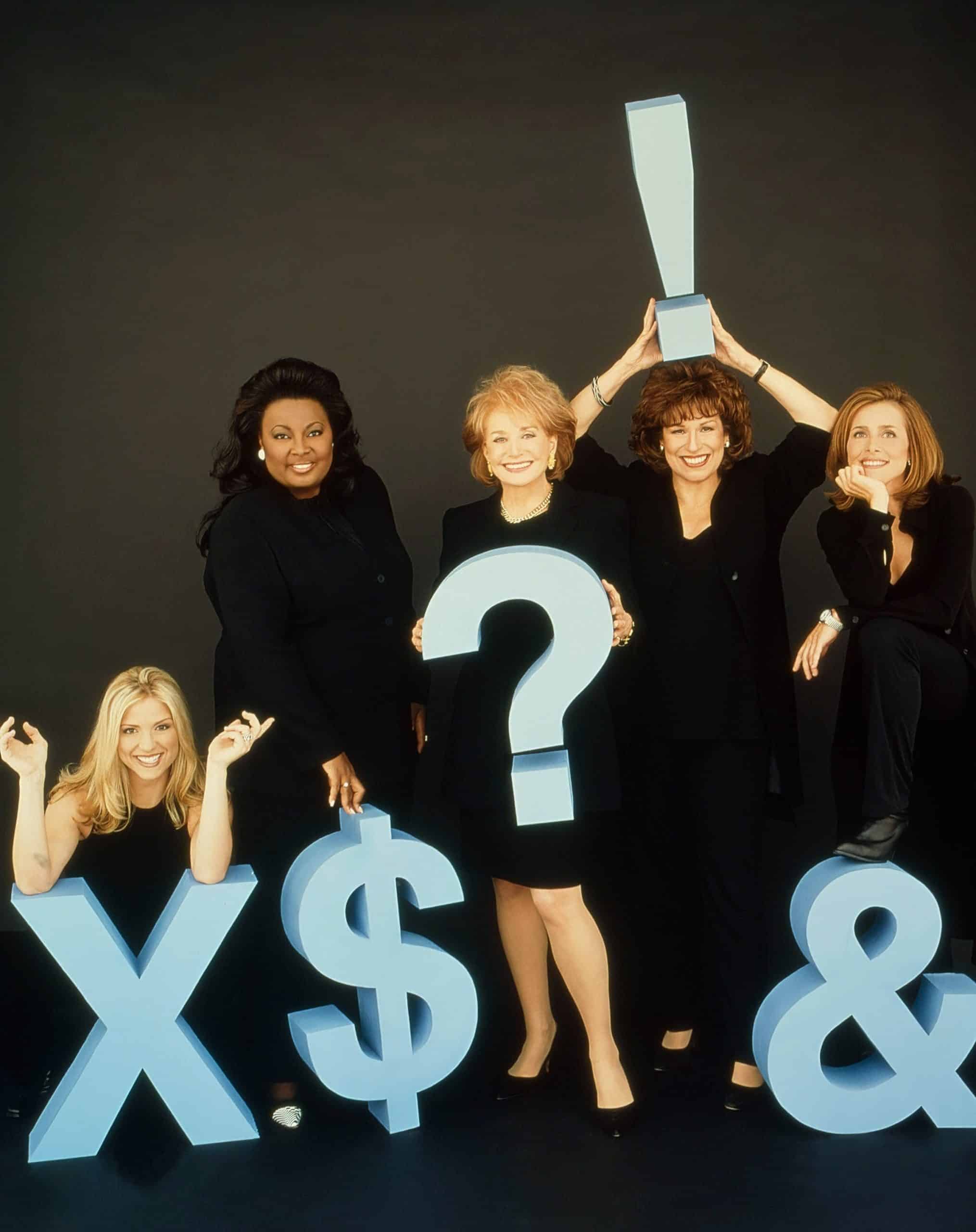 THE VIEW, from left: Debbie Matenopoulos, Star Jones, Barbara Walters, Joy Behar, Meredith Vieira (1998), 1997-
